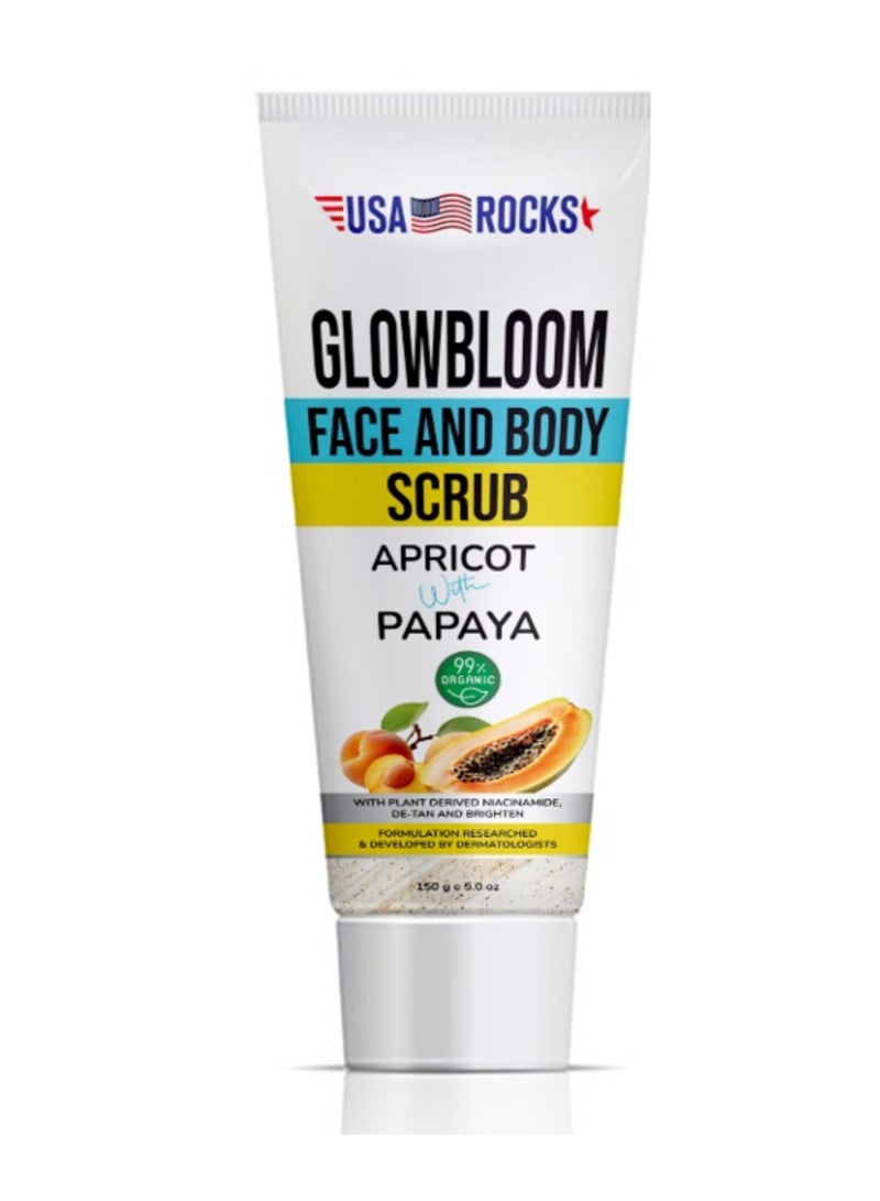 USA ROCKS Face & Body Scrub - Apricot & Papaya - Image 1
